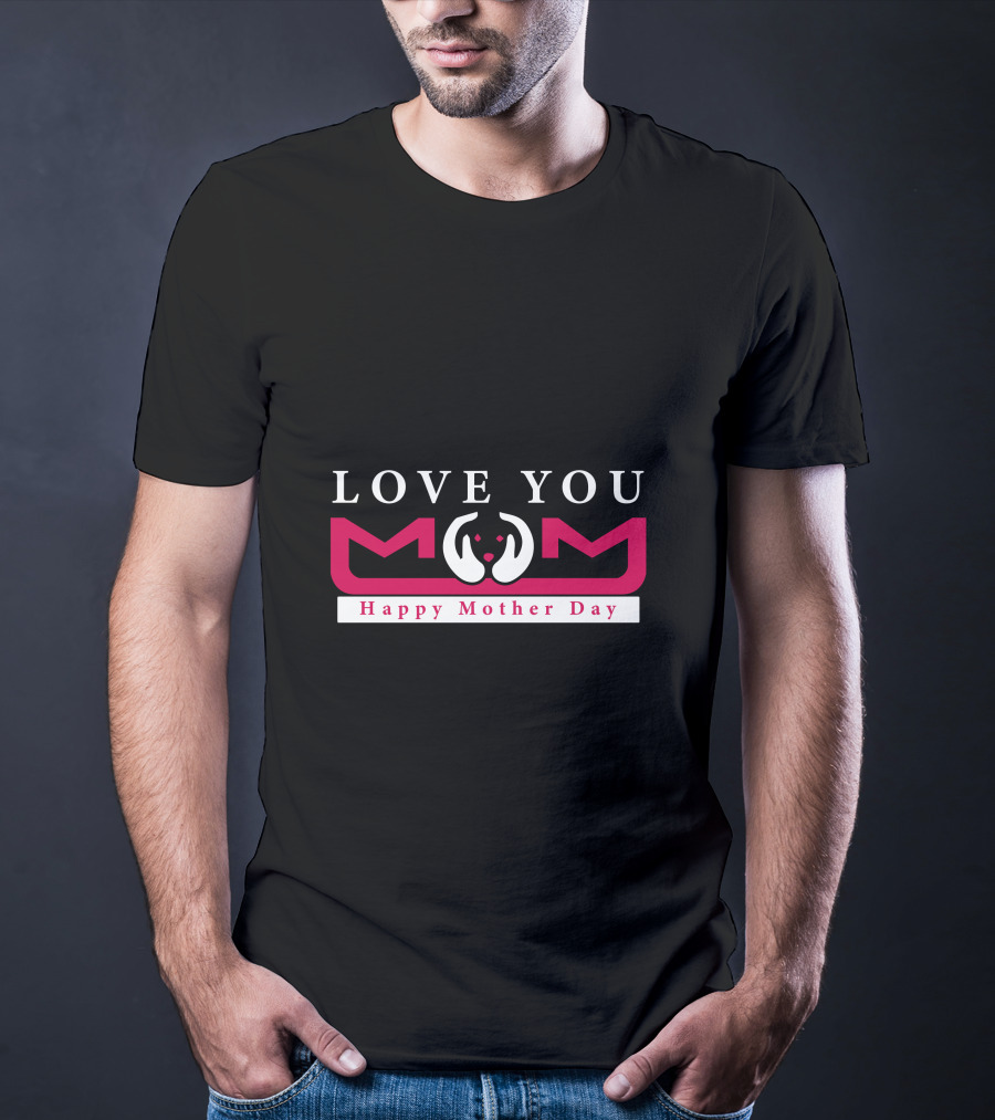 Love You Mom Heart Hands Happy Mother Day T-Shirt