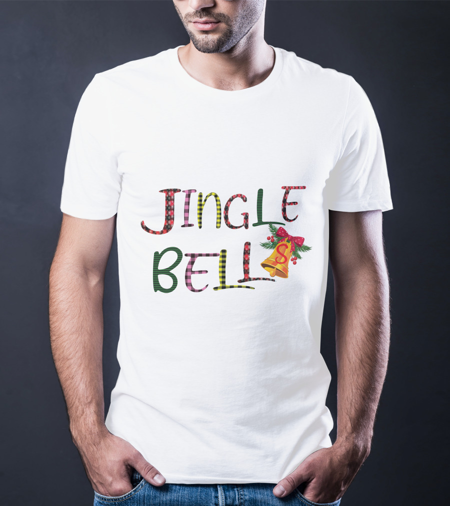 Jingle Bell Holiday Pattern With Festive Bow And Holly T-Shirt