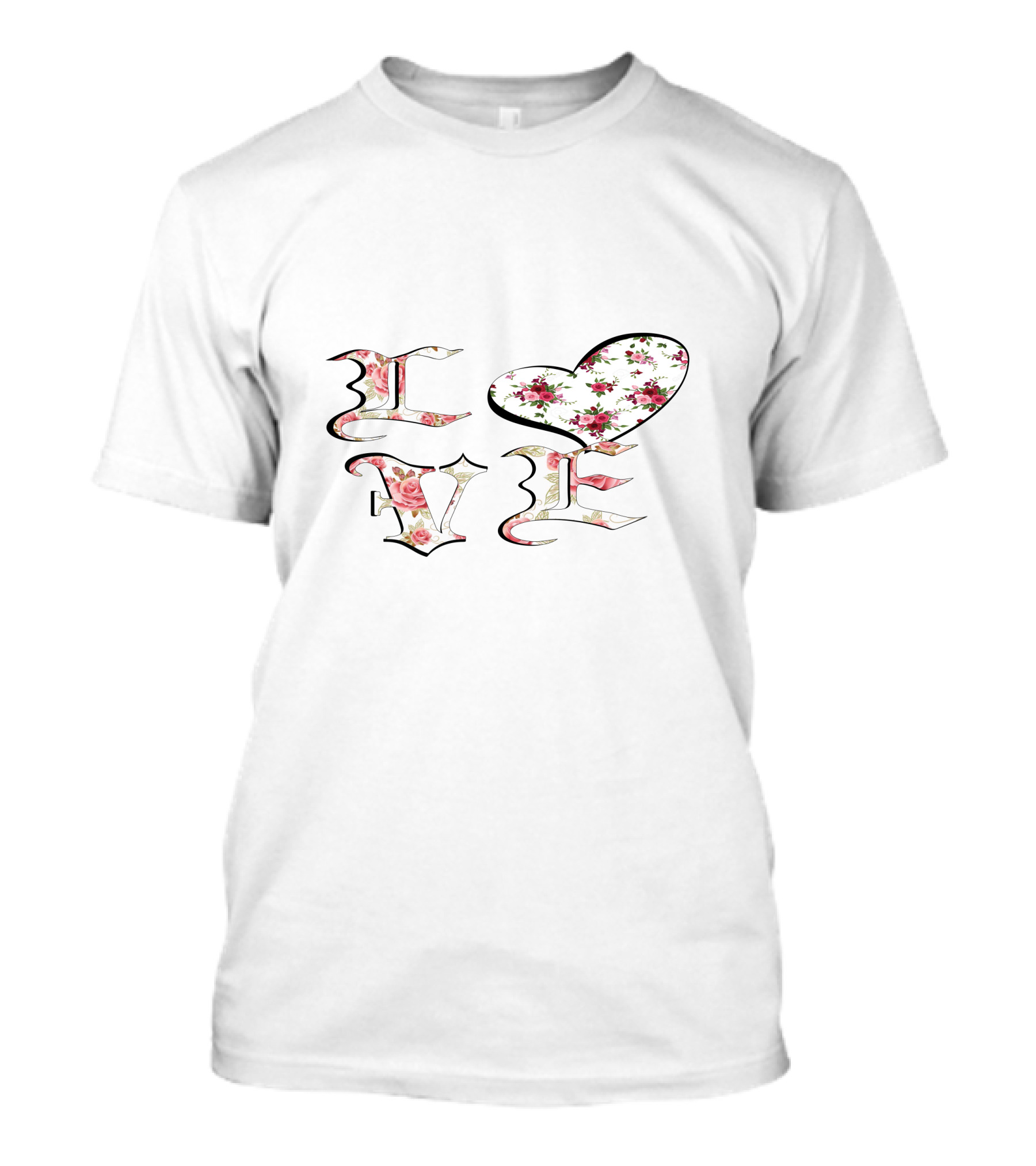 Love Valentines Day Heart Floral Roses T-Shirt