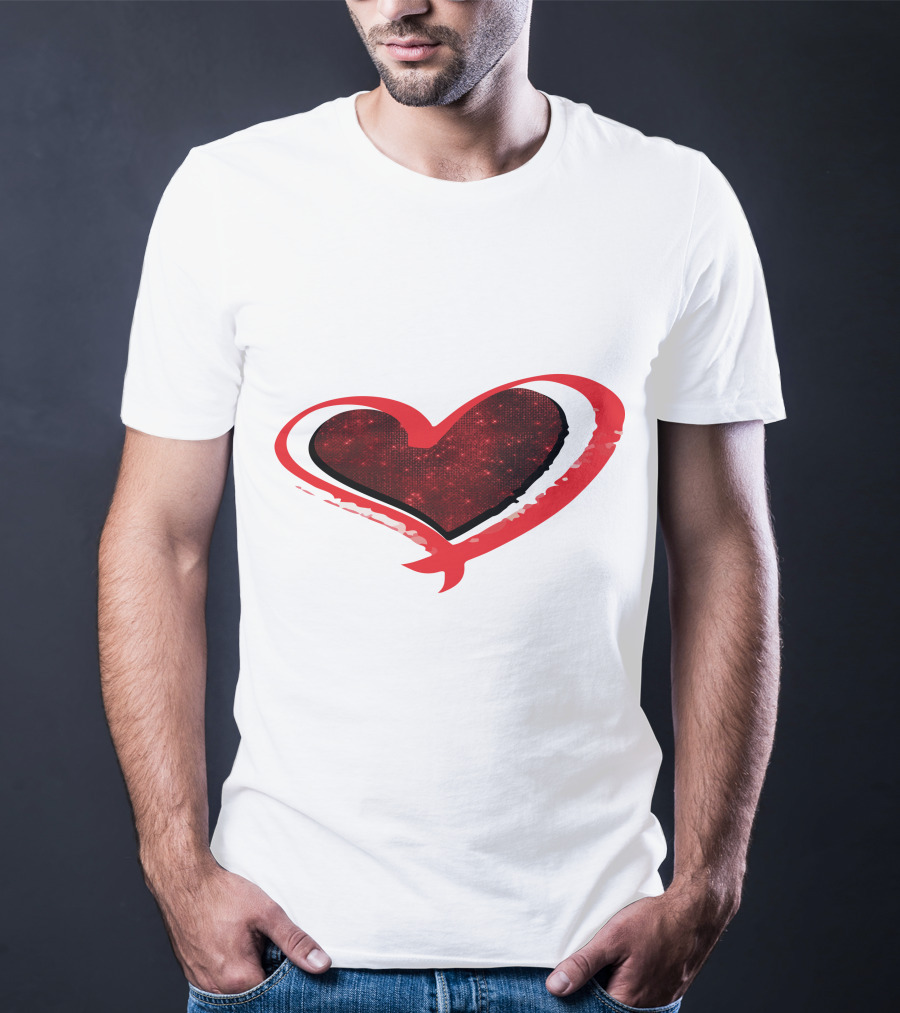 Valentines Day Heart Red Sparkle T-Shirt