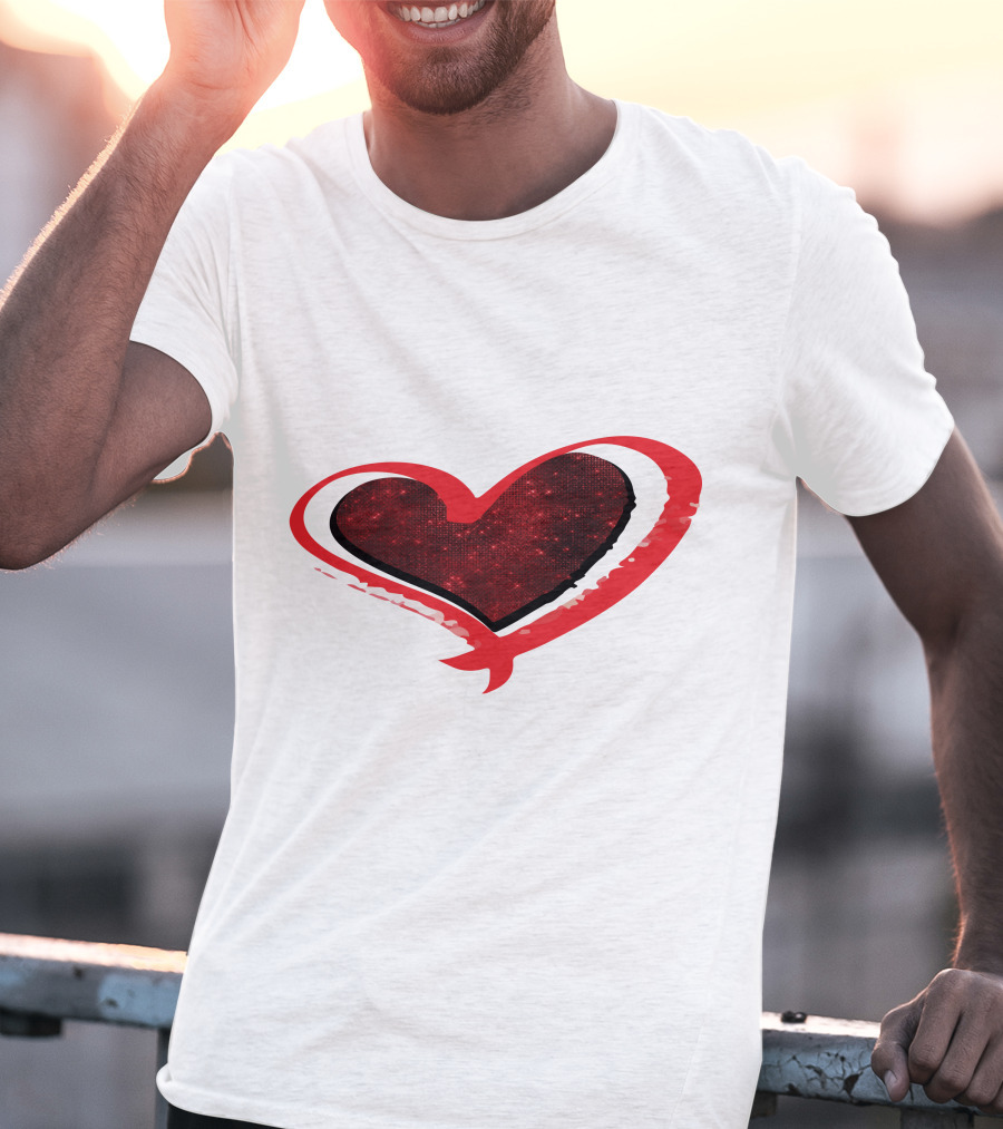Valentines Day Heart Red Sparkle T-Shirt