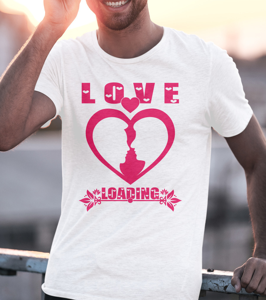 LOVE Heart Silhouette Couple LOADING T-Shirt