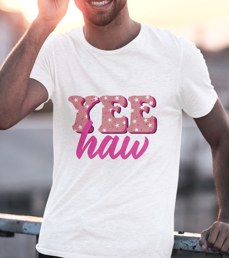Retro Yee Haw Star Pattern Howdy T-Shirt