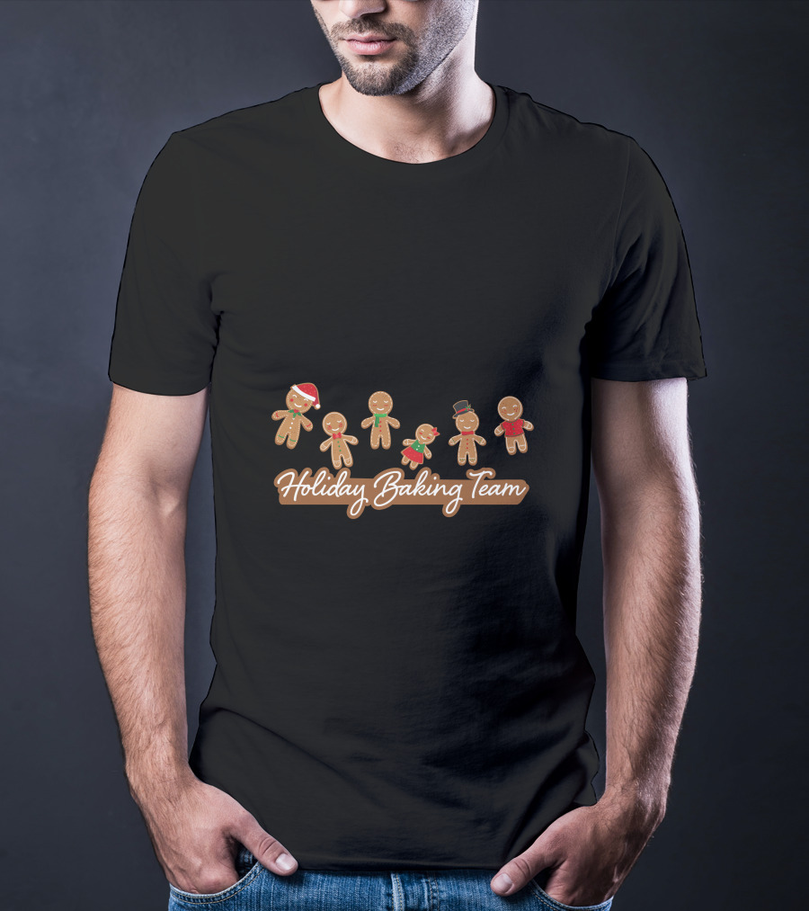 Holiday Baking Team Gingerbread Family Christmas Cookies T-Shirt