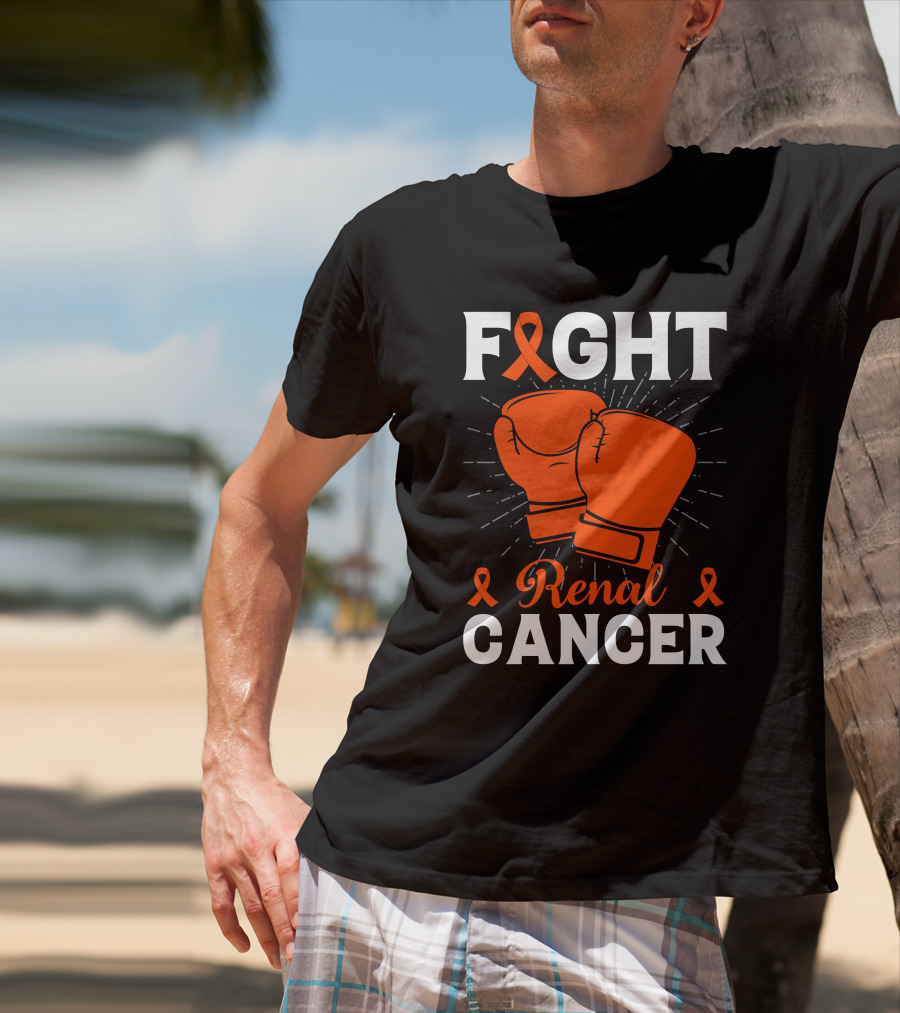 Fight Renal Cancer Orange Ribbon Boxing Gloves T-Shirt