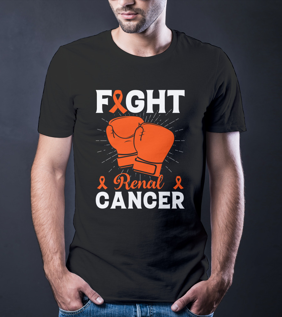 Fight Renal Cancer Orange Ribbon Boxing Gloves T-Shirt
