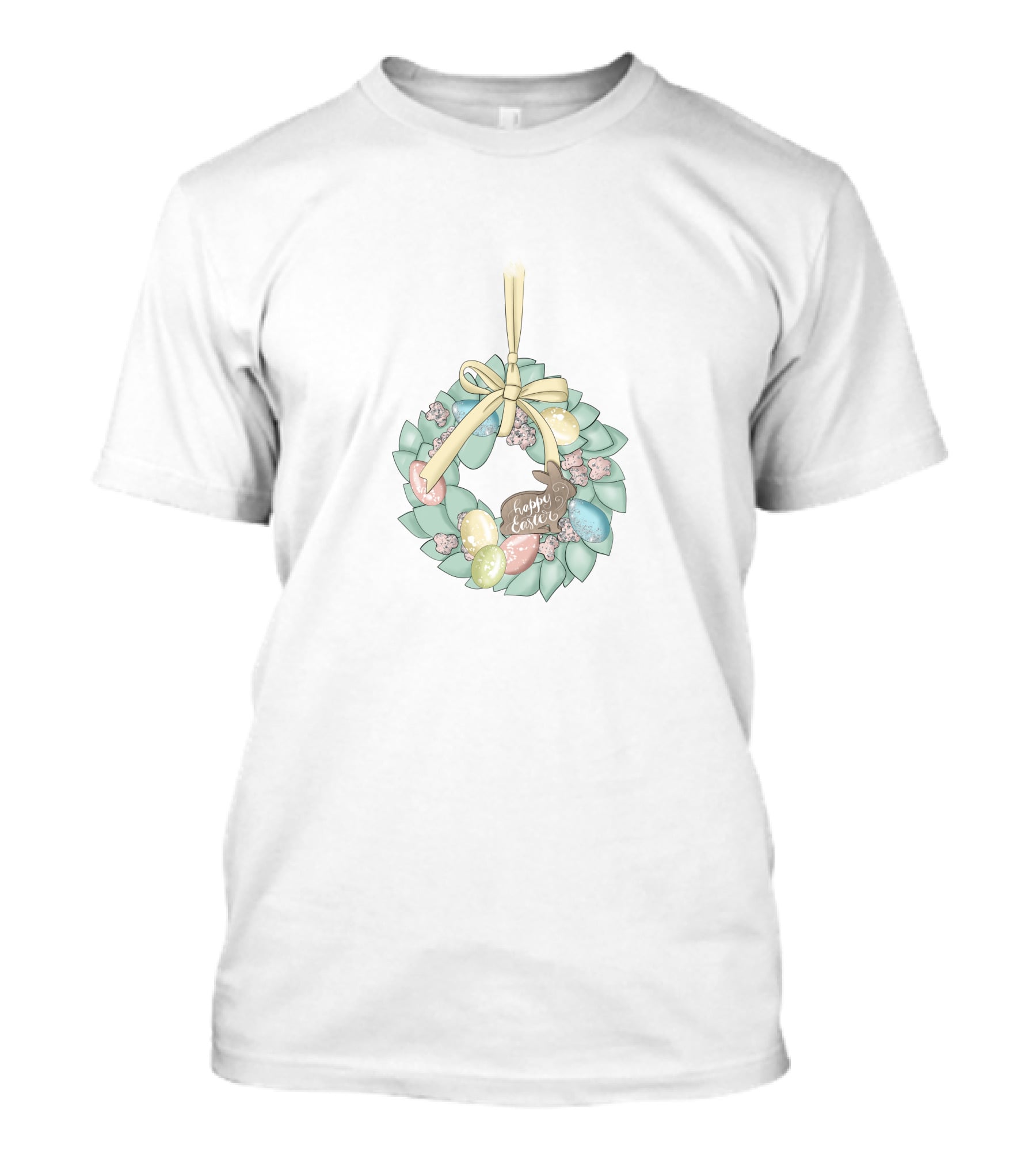 Happy Easter Wreath Bunny T-Shirt