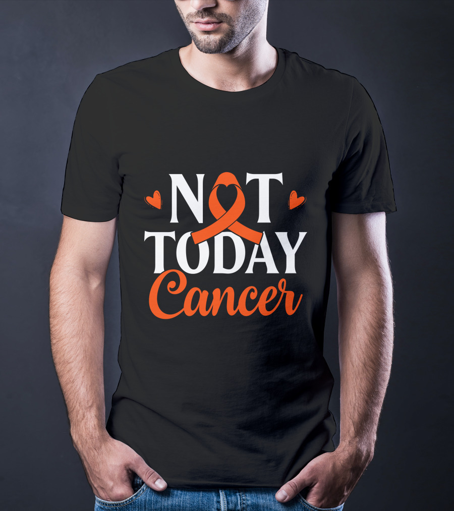 Not Today Renal Cancer Awareness Ribbon Hearts T-Shirt