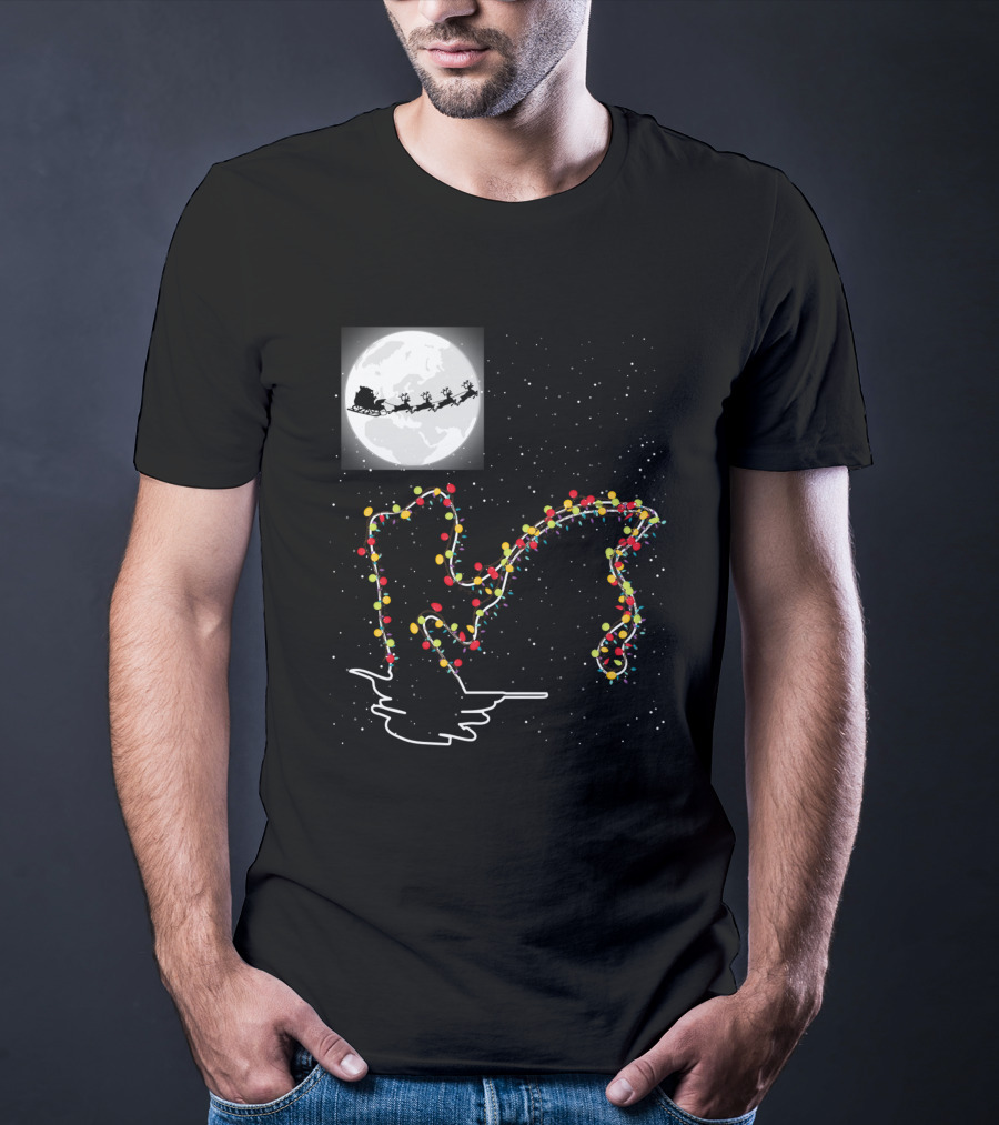 Sweet Christmas Night With Santa And Loch Ness Lights T-Shirt
