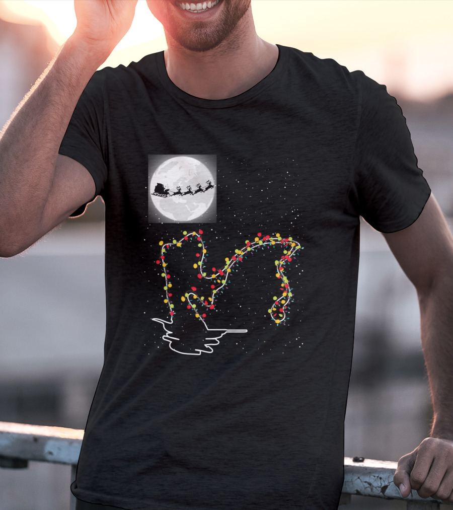 Sweet Christmas Night With Santa And Loch Ness Lights T-Shirt