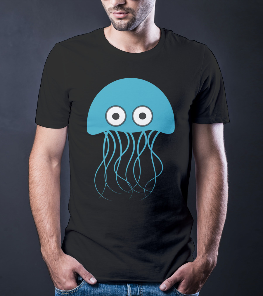 Cartoon Jellyfish Blue Eyes T-Shirt