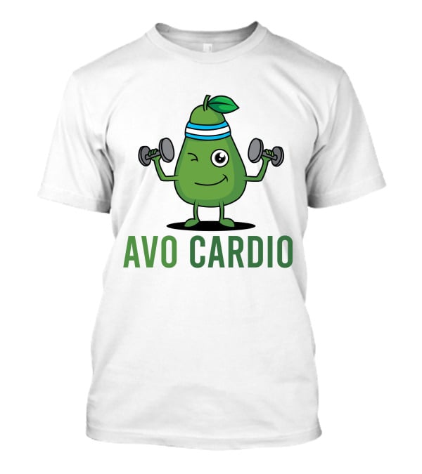 Avo Cardio Winking Avocado Dumbbell Workout T-Shirt