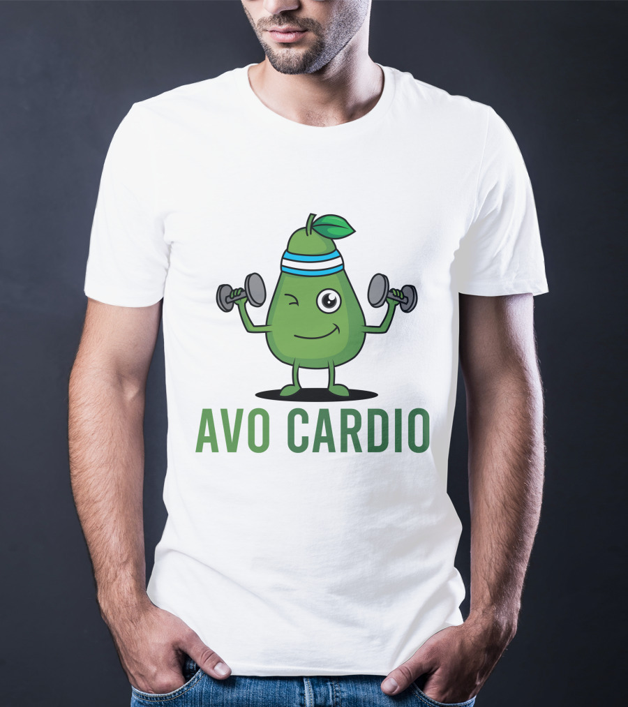 Avo Cardio Winking Avocado Dumbbell Workout T-Shirt
