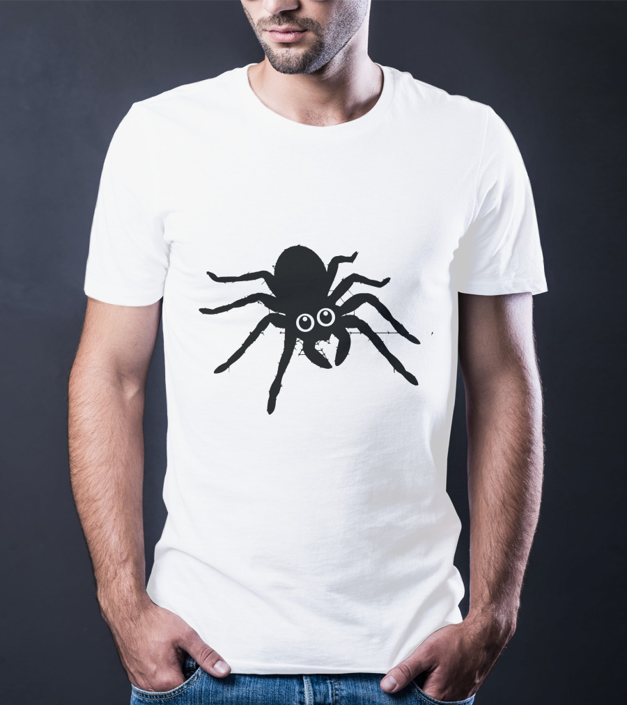 Cute Spider With Big Eyes In Web T-Shirt