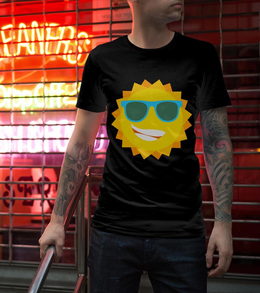 Cool Sun With Blue Sunglasses T-Shirt
