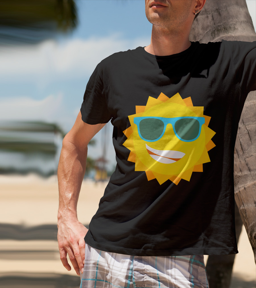 Cool Sun With Blue Sunglasses T-Shirt