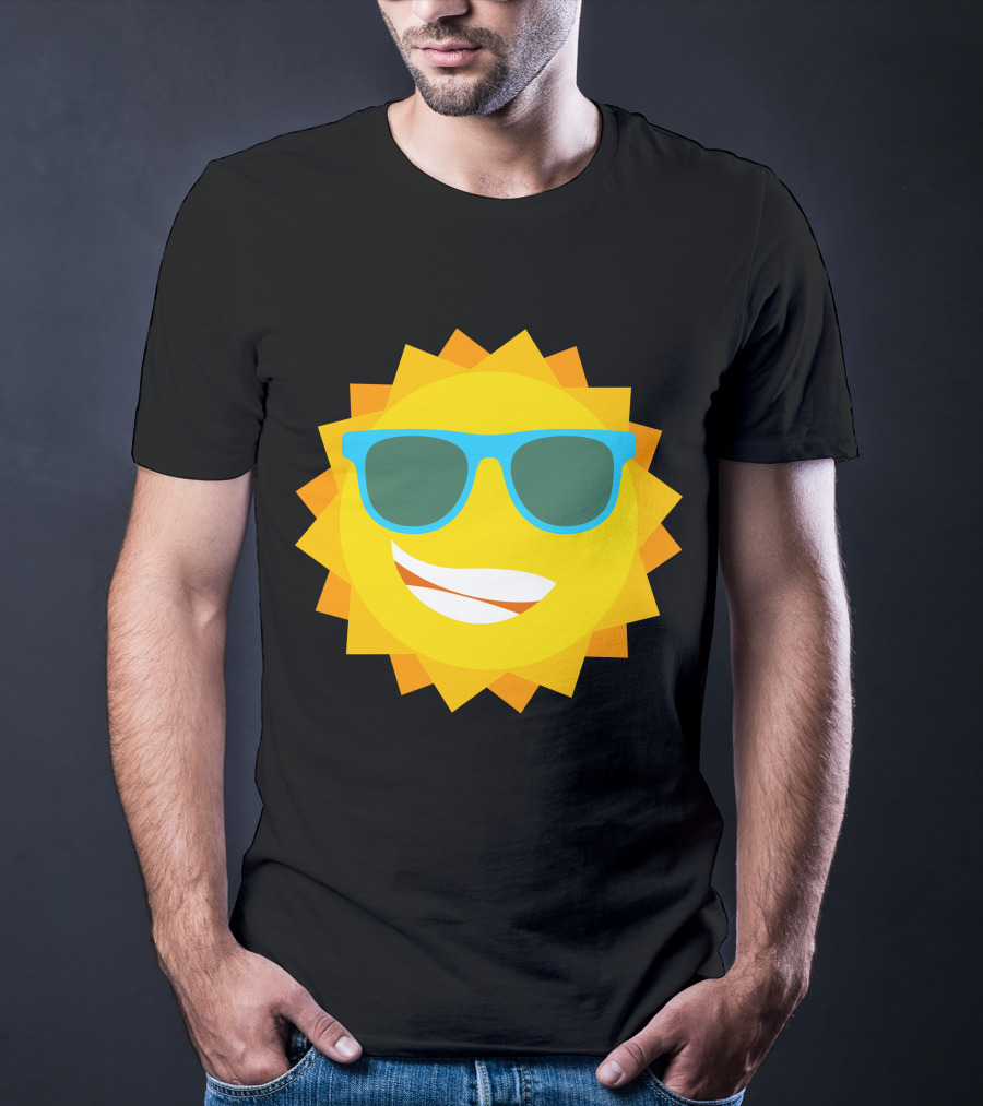 Cool Sun With Blue Sunglasses T-Shirt