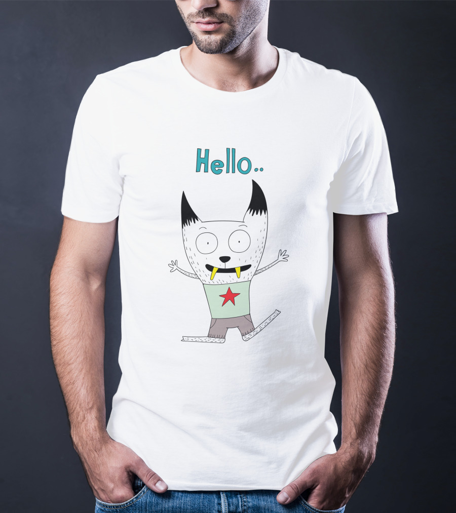 Hello Cute Creature With Star T-Shirt