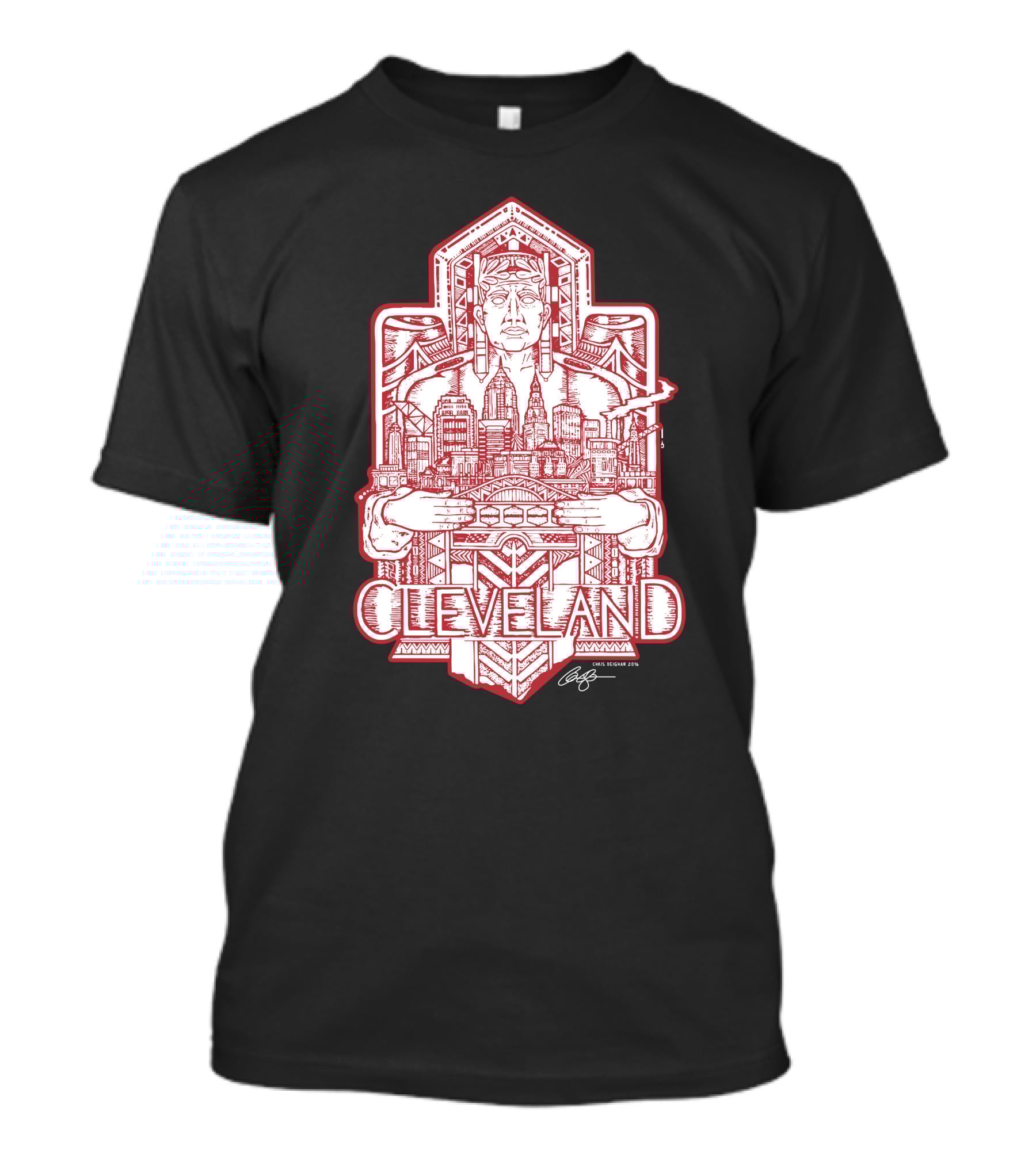Cleveland Cityscape Guardian Red Line T-Shirt