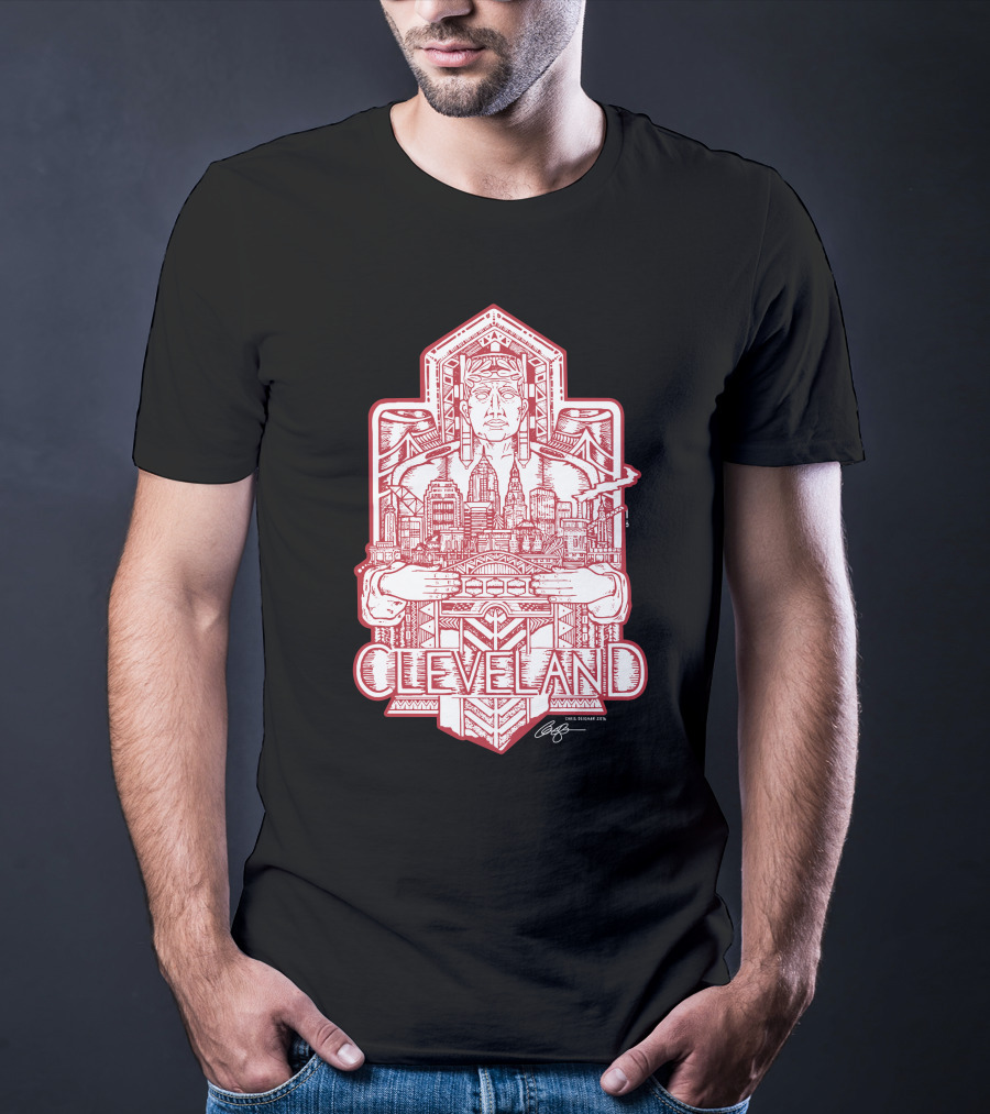 Cleveland Cityscape Guardian Red Line T-Shirt