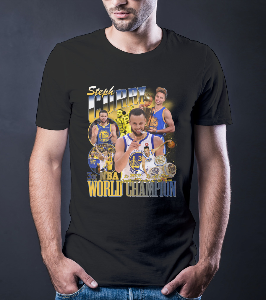 Steph Curry 3x NBA MVP World Champion Greatest Shooter Of All Time T-Shirt