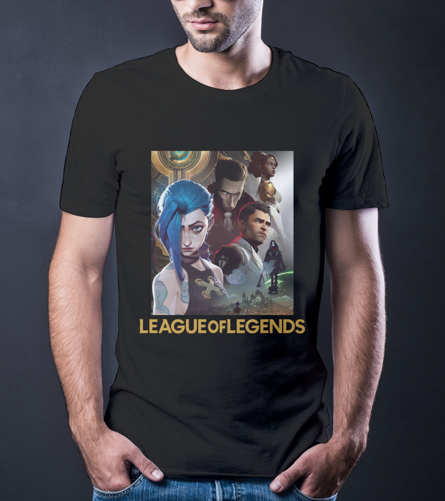 League Of Legends Arcane Characters Collage T-Shirt