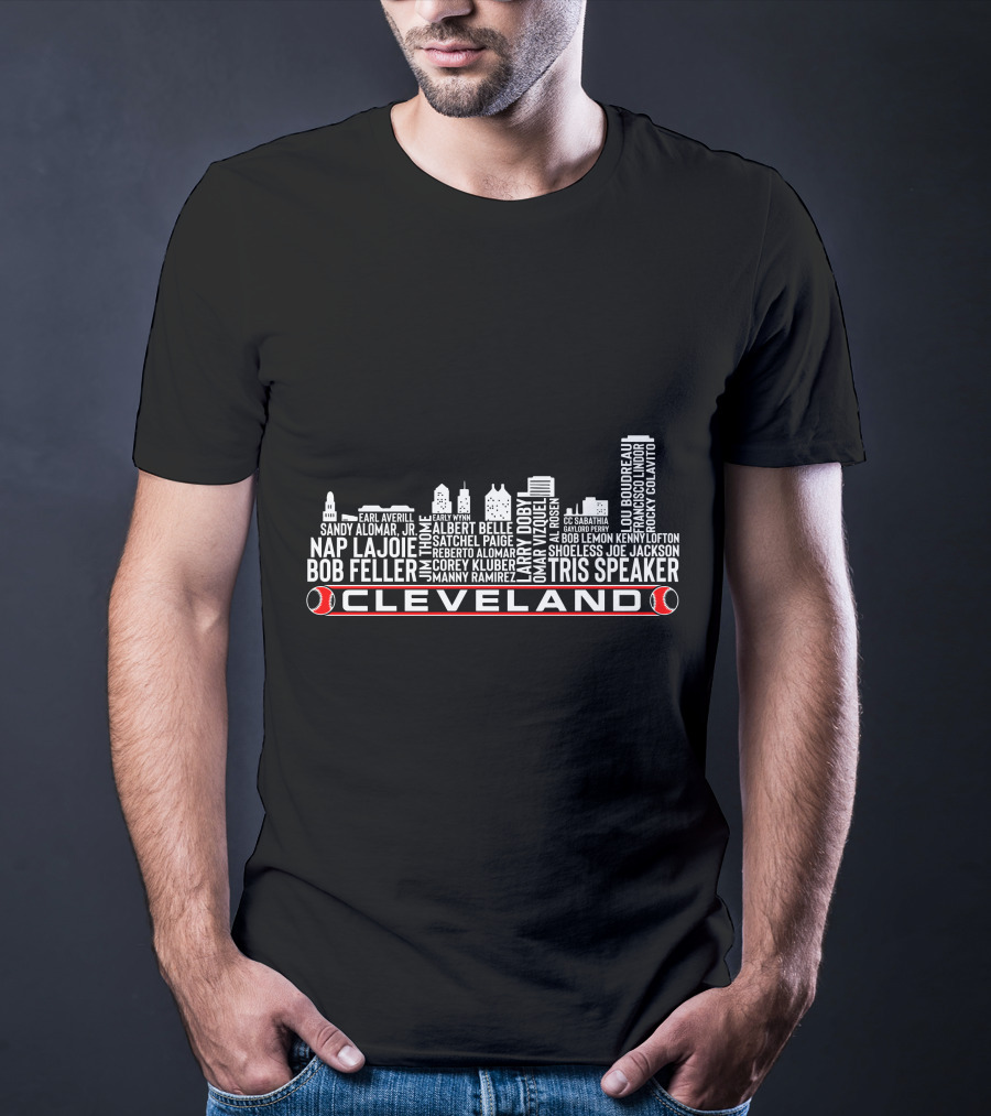 Cleveland Baseball Bob Feller Bob Lemon Tris Speaker Satchel Paige Legends Nap Lajoie Omar Vizquel T-Shirt