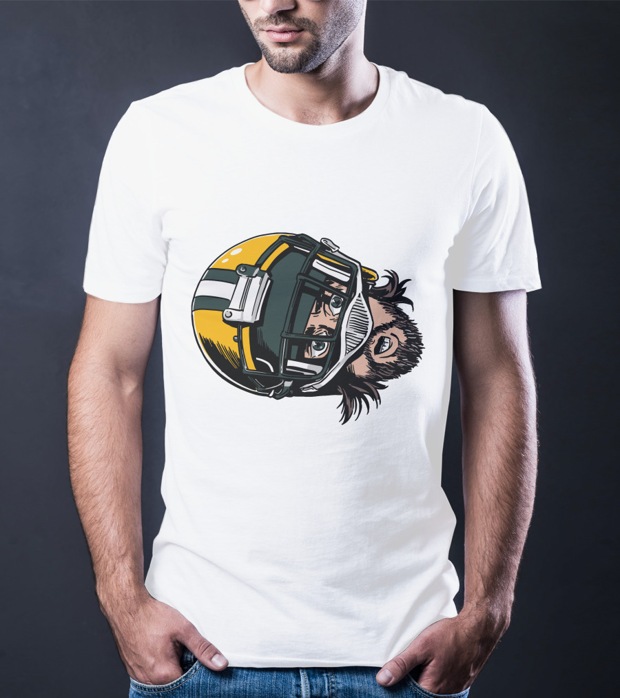 Aaron Rodgers Green Bay Packers Helmet T-Shirt