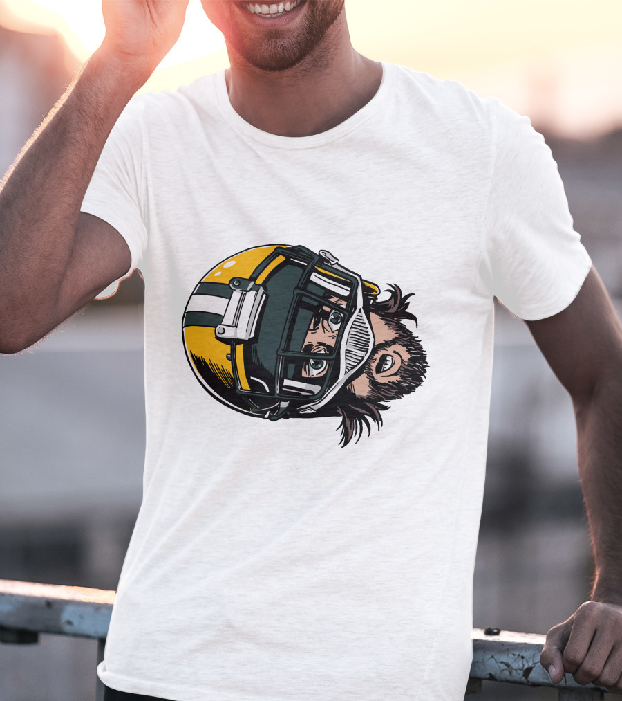 Aaron Rodgers Green Bay Packers Helmet T-Shirt