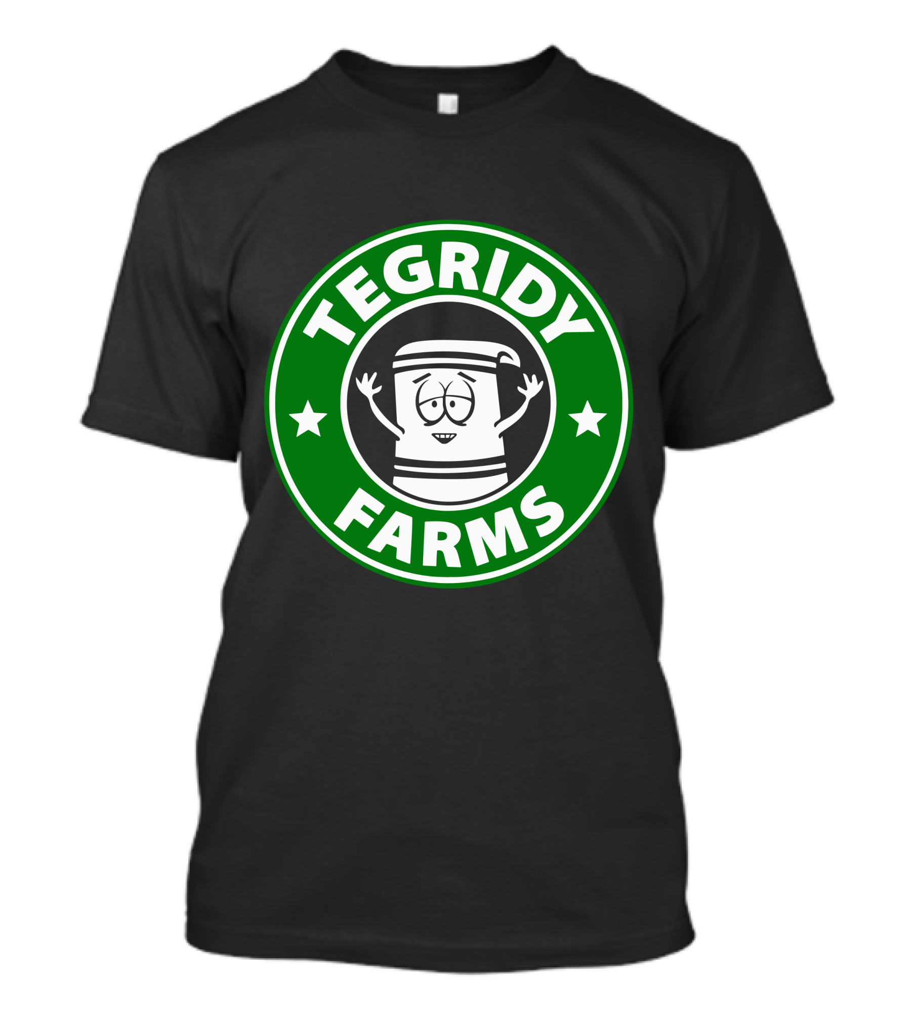 Tegridy Farms Cannabis Cup Logo With Cartoon Character And Green Circle T-Shirt