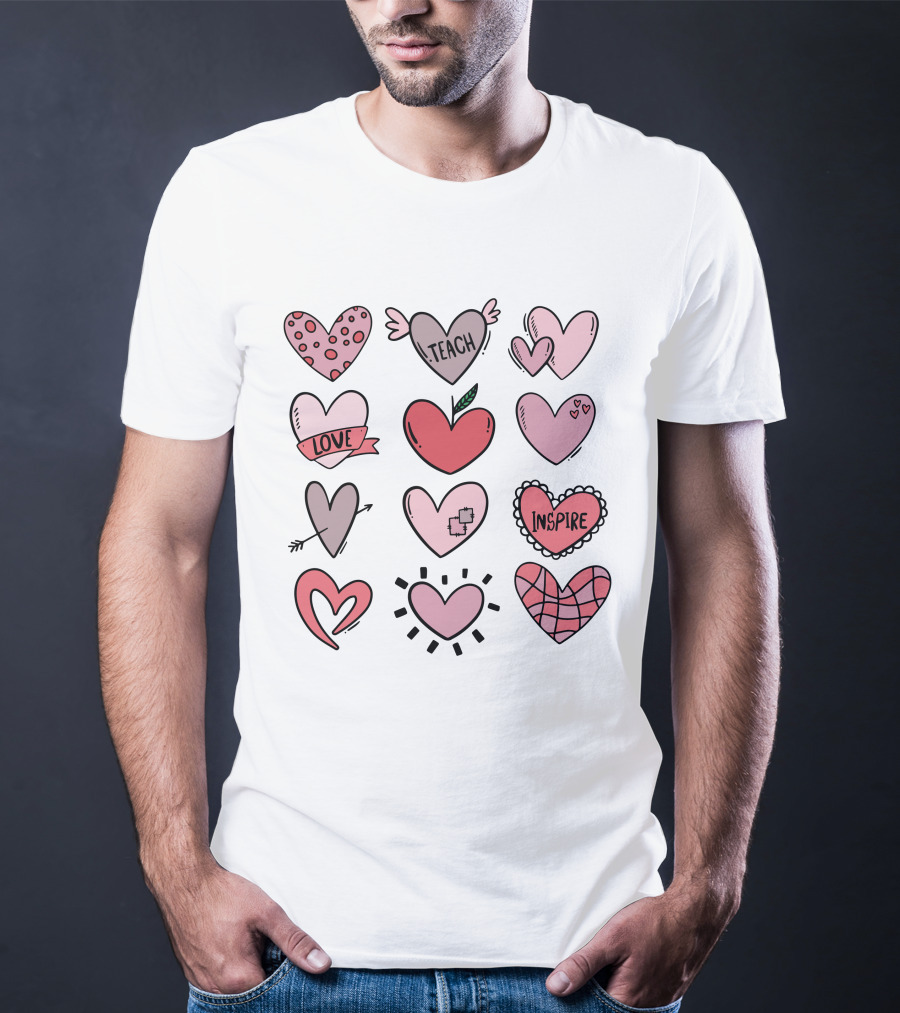 Teach Love Inspire Hearts Valentine T-Shirt