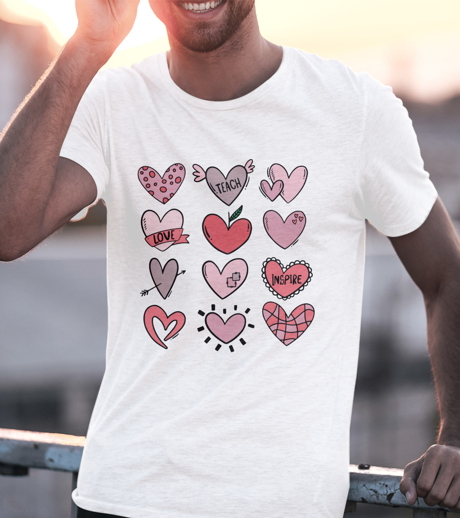 Teach Love Inspire Hearts Valentine T-Shirt