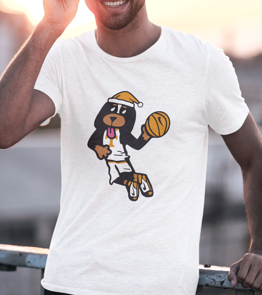 Tennessee Vols Smokey Basketball Santa Holiday Mascot Dunk T-Shirt