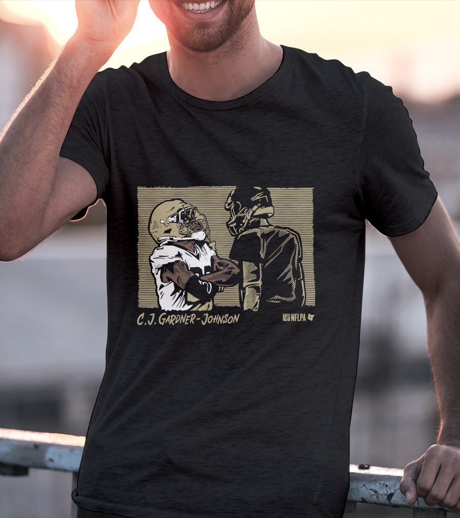 C.J. Gardner-Johnson NFLPA Confrontation With Helmeted Opponent T-Shirt