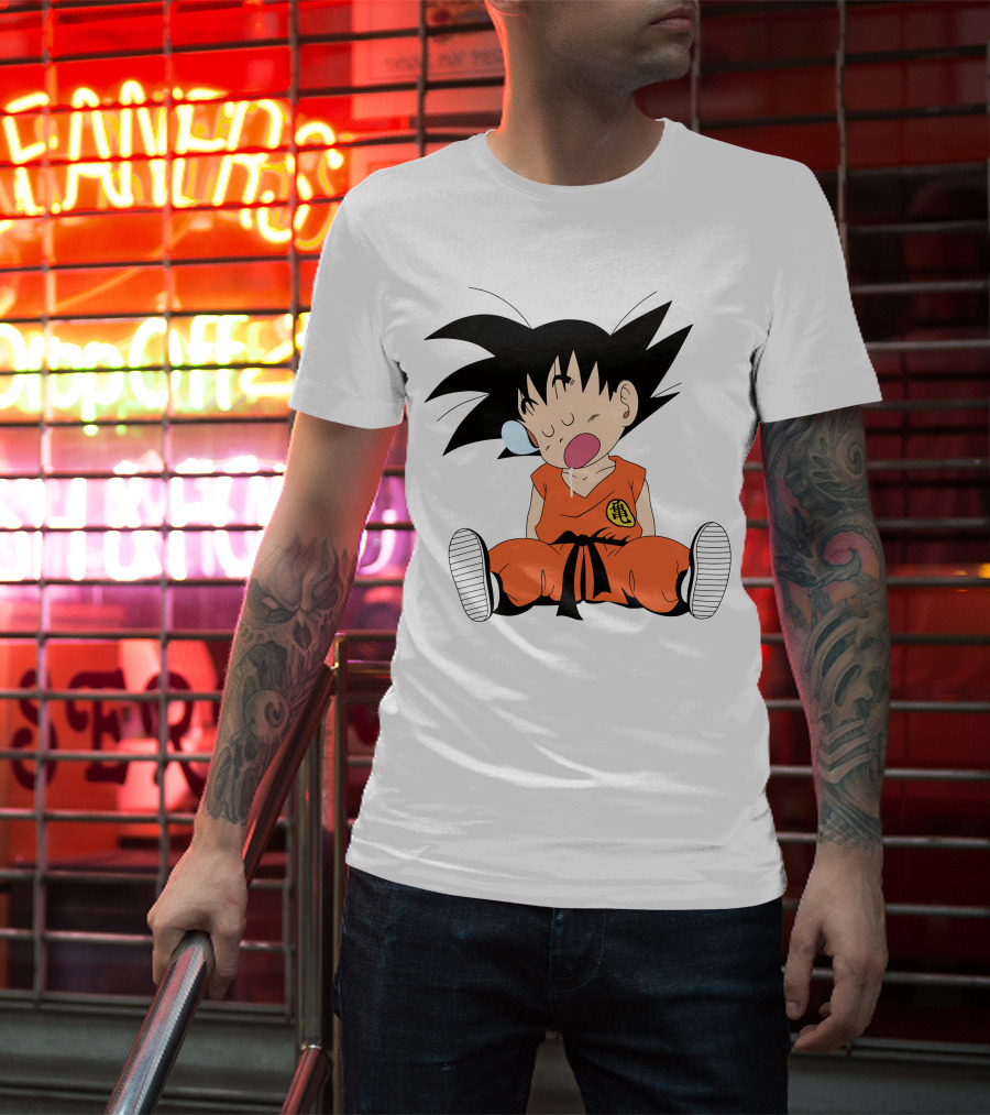 Baby Goku Sleepy Orange Gi Krillin Kanji Bubblegum Drool T-Shirt