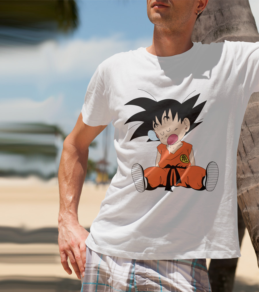 Baby Goku Sleepy Orange Gi Krillin Kanji Bubblegum Drool T-Shirt