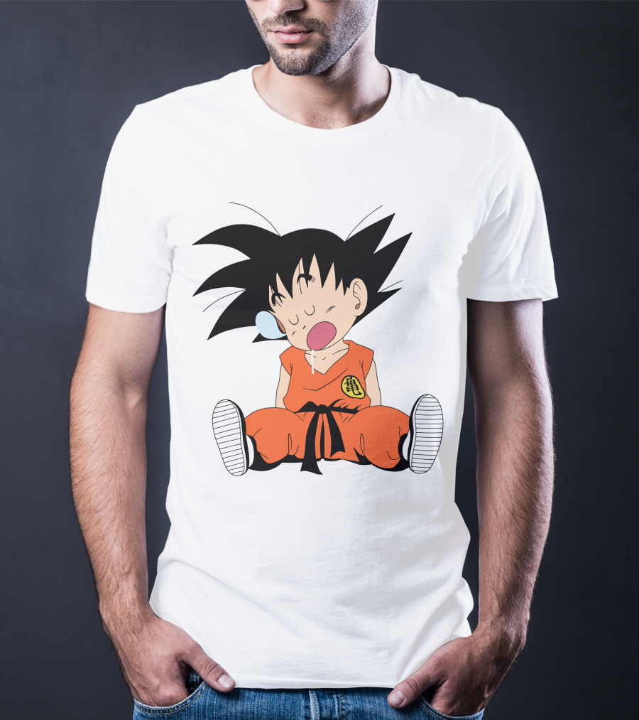 Baby Goku Sleepy Orange Gi Krillin Kanji Bubblegum Drool T-Shirt