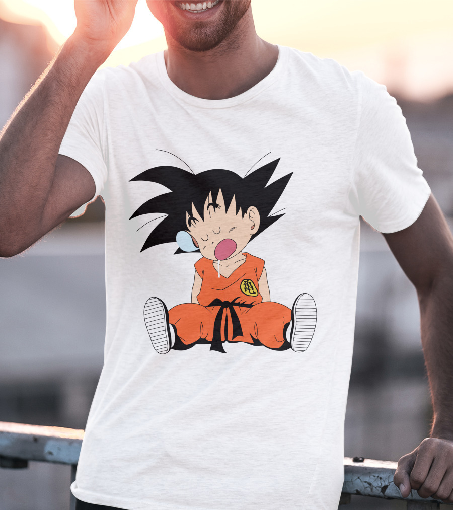 Baby Goku Sleepy Orange Gi Krillin Kanji Bubblegum Drool T-Shirt