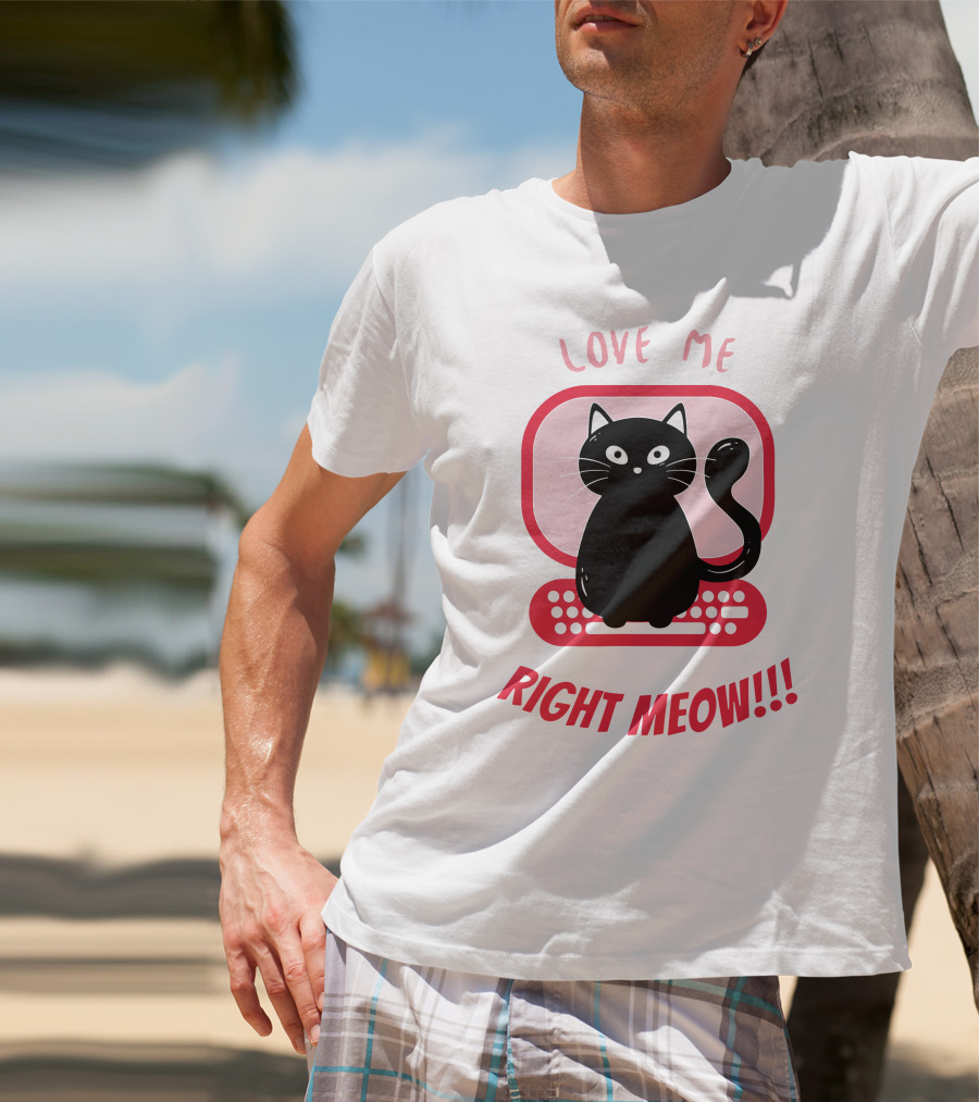 Love Me Right Meow Valentine Boss Kitty T-Shirt