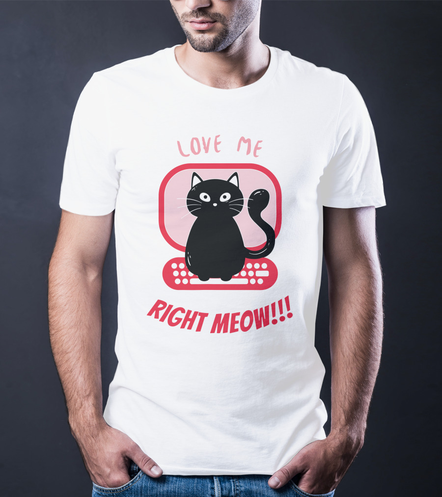 Love Me Right Meow Valentine Boss Kitty T-Shirt