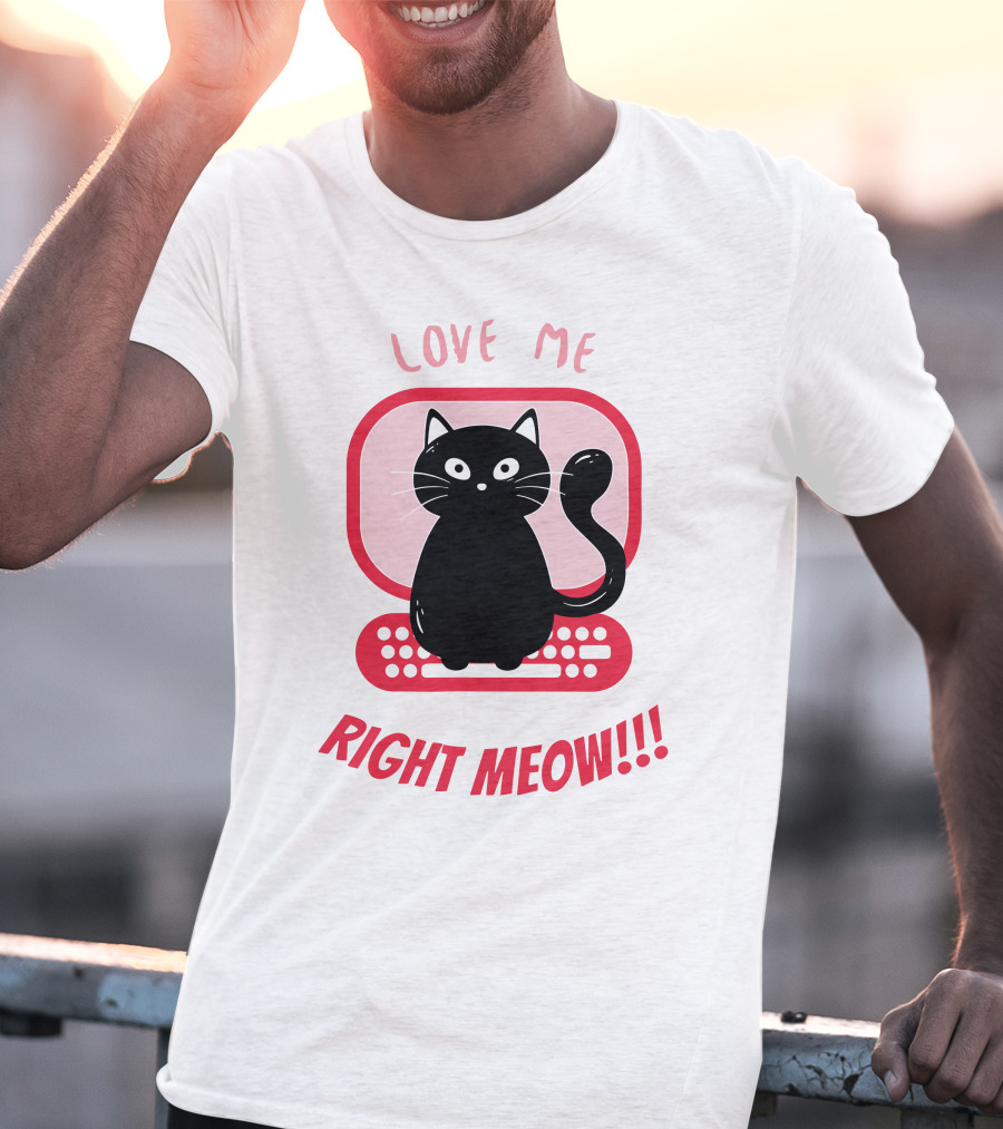 Love Me Right Meow Valentine Boss Kitty T-Shirt
