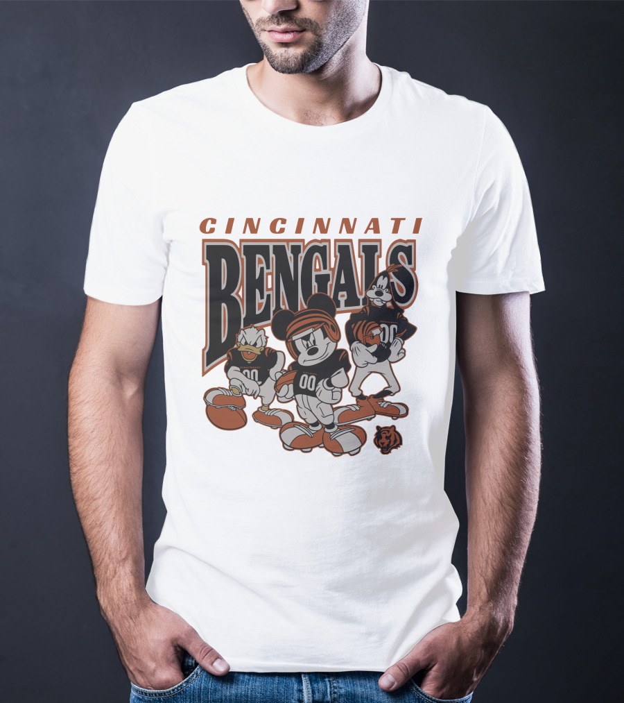 Cincinnati Bengals Disney Characters Vintage NFL Football T-Shirt
