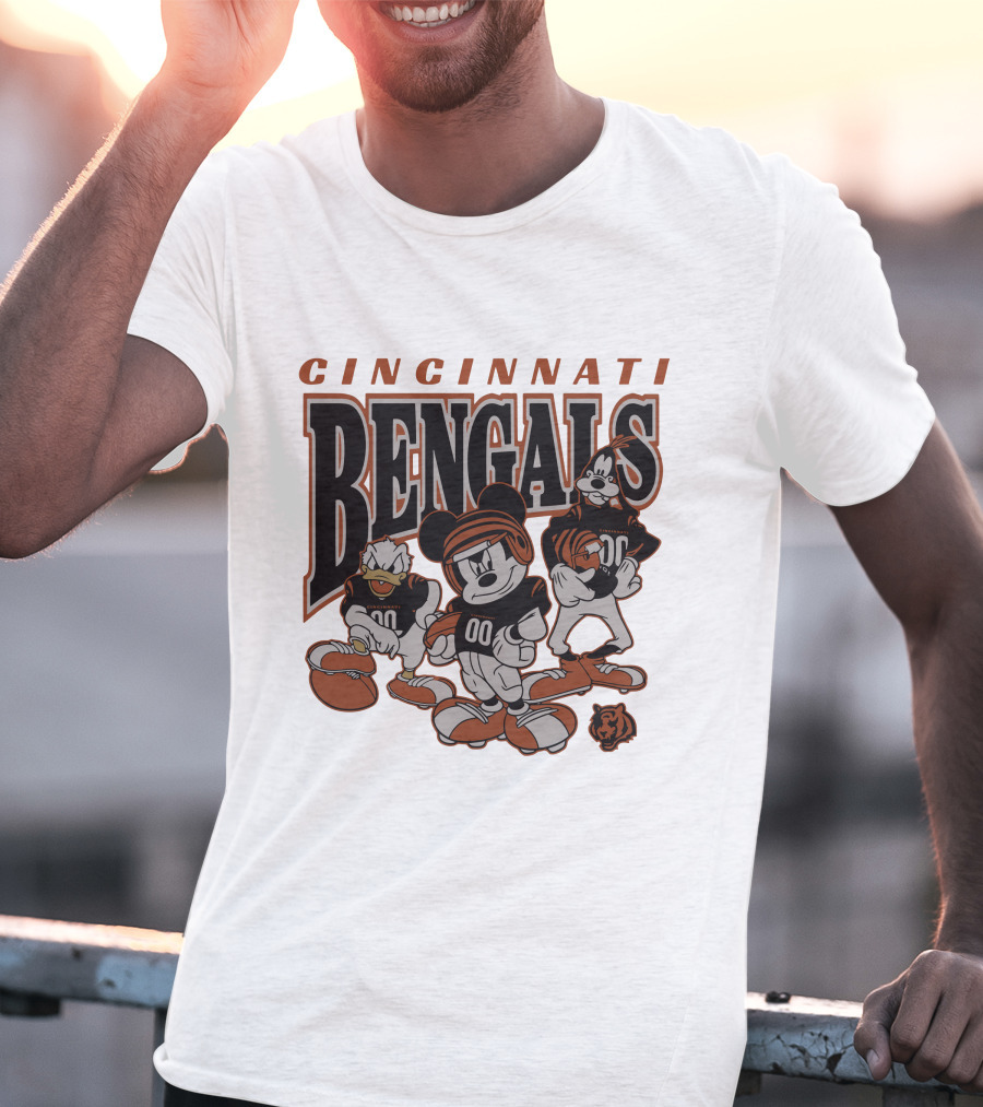 Cincinnati Bengals Disney Characters Vintage NFL Football T-Shirt