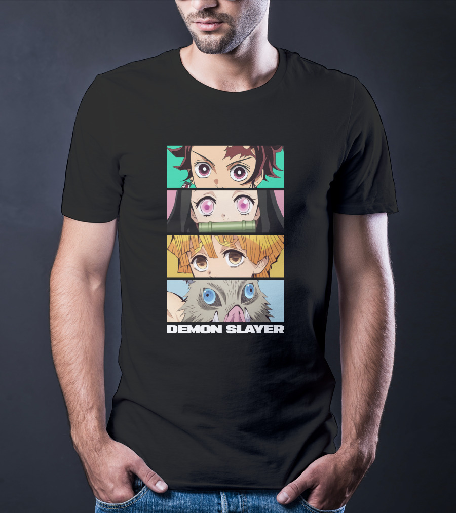 Demon Slayer Anime Characters Tanjiro Nezuko Zenitsu Inosuke T-Shirt