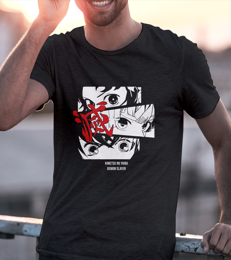 Kimetsu No Yaiba Demon Slayer Manga Panel Art Eyes T-Shirt