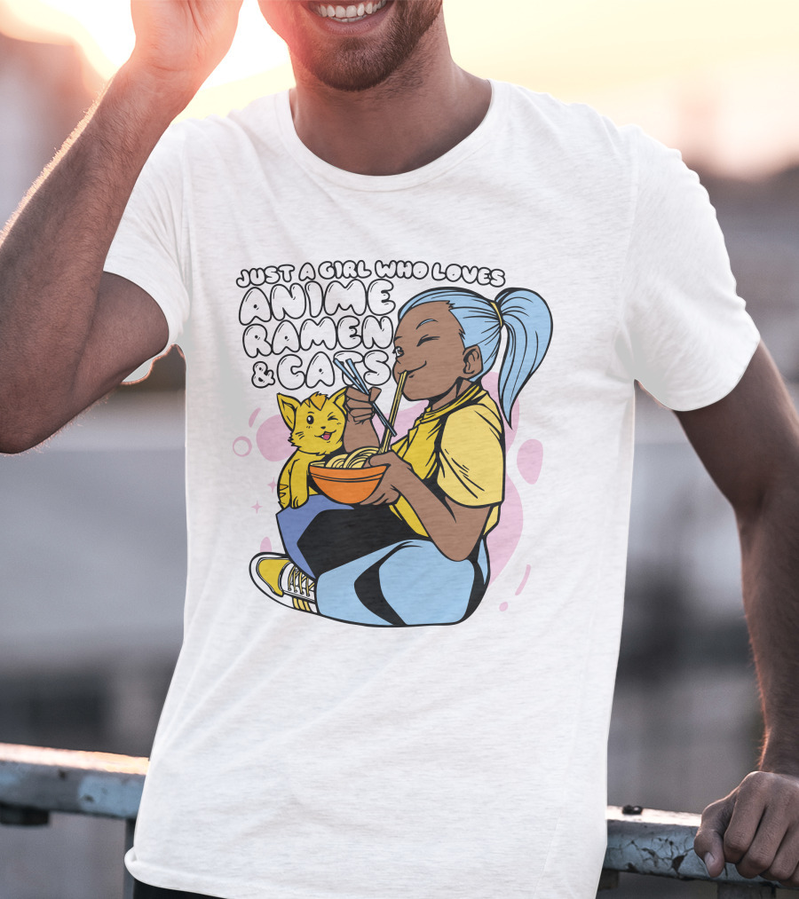 Just A Girl Who Loves Anime Ramen And Cats T-Shirt