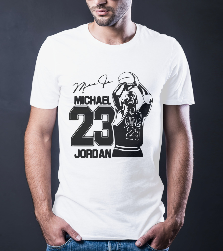 Michael Jordan 23 Bulls Basketball Signature T-Shirt