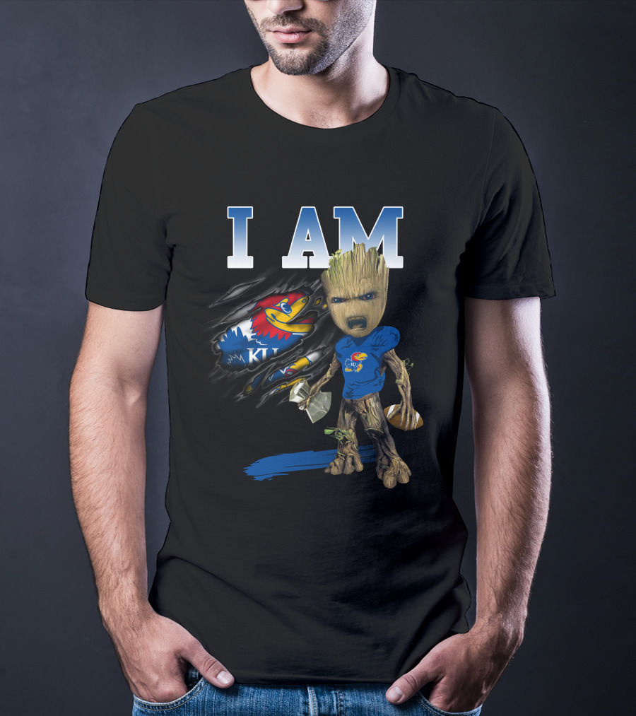 I Am Groot Kansas Jayhawks Ku Football Basketball T-Shirt