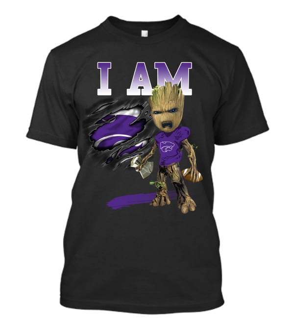 I Am Groot Kansas State Wildcat Football Fan T-Shirt