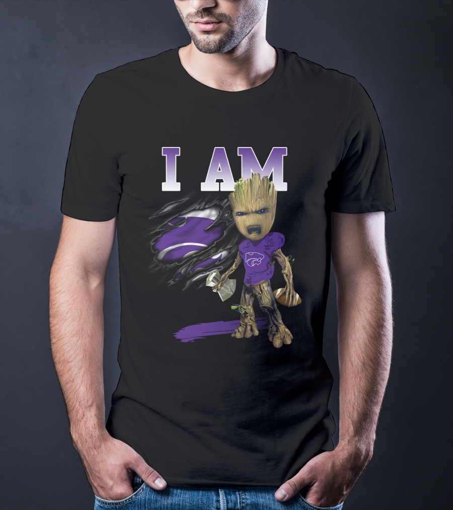 I Am Groot Kansas State Wildcat Football Fan T-Shirt
